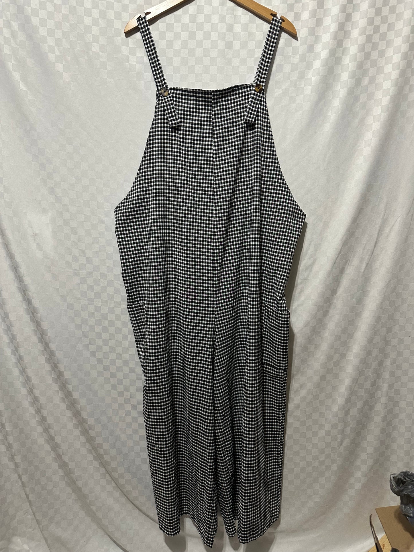 SHEIN CURVE Wide Leg Gingham Overalls | 2X