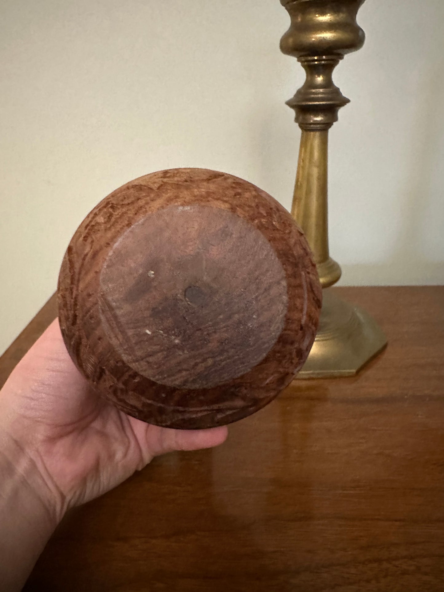 VINTAGE Hand-Carved Wooden Bud Vase