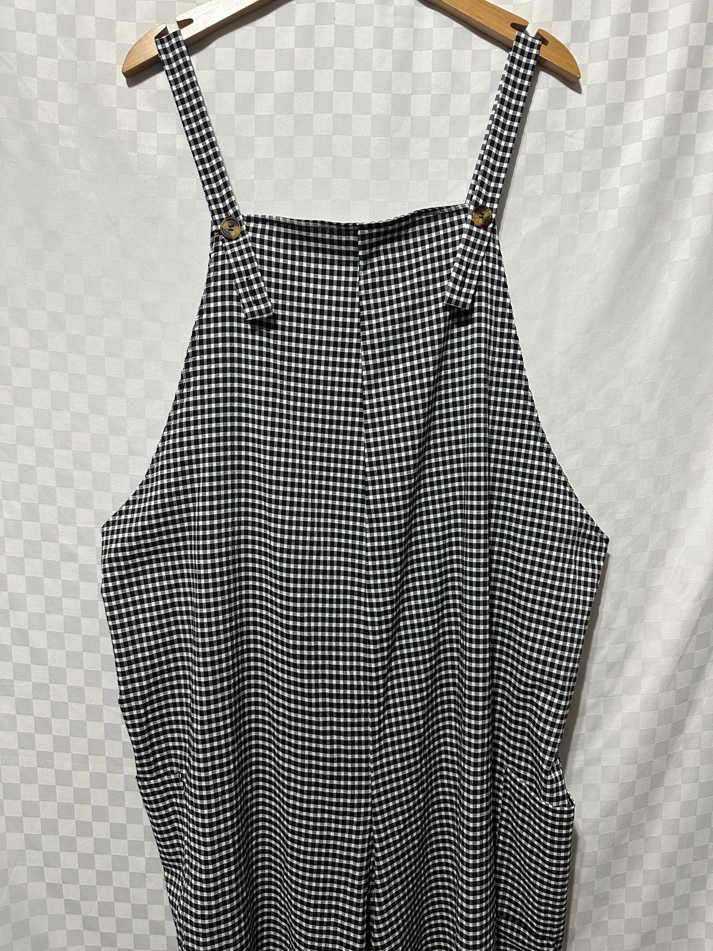 SHEIN CURVE Wide Leg Gingham Overalls | 2X