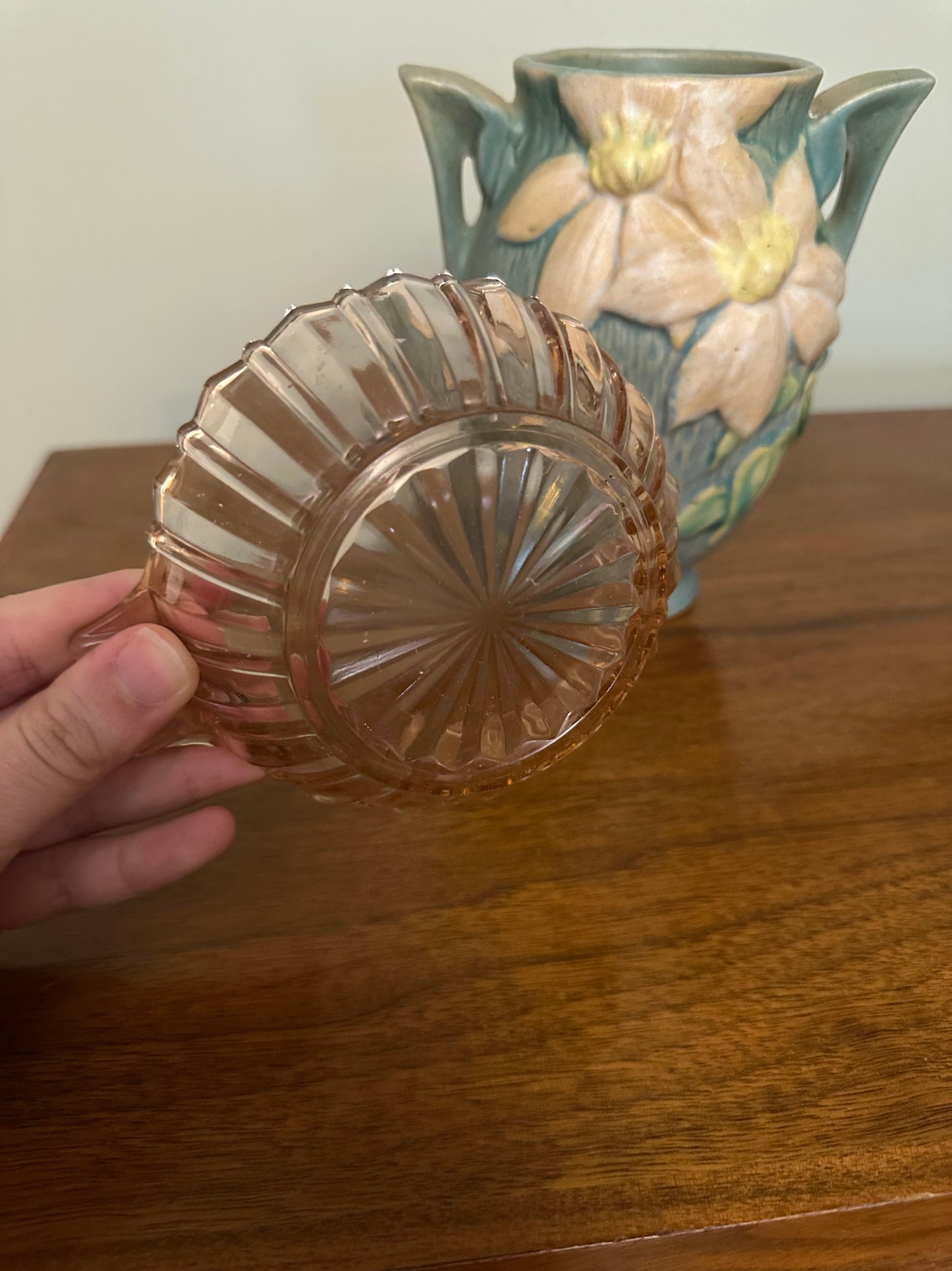 VINTAGE Pink Depression Nappy Bowl