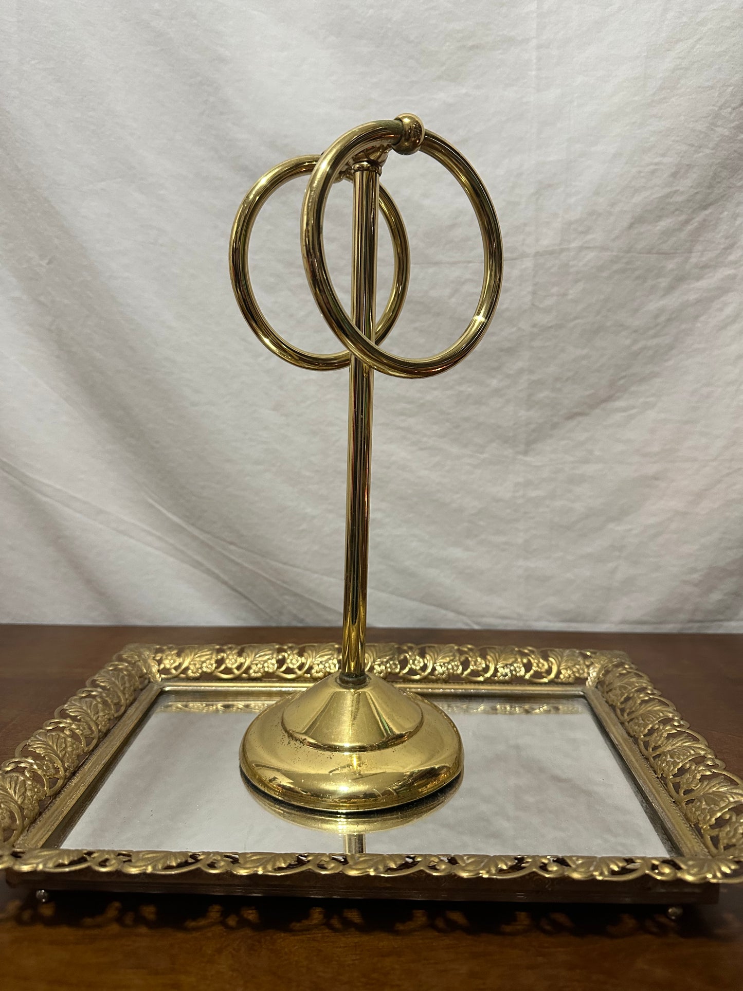 VINTAGE Brass Towel Holder Stand