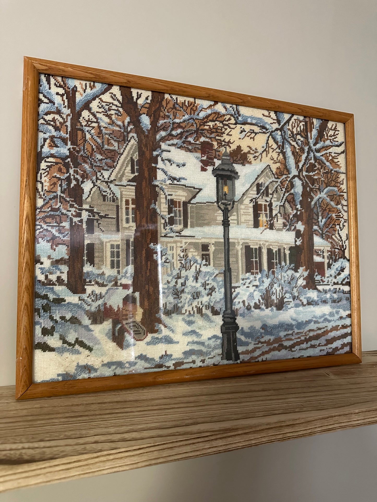 VINTAGE Something Special Winter Scene Needlepoint