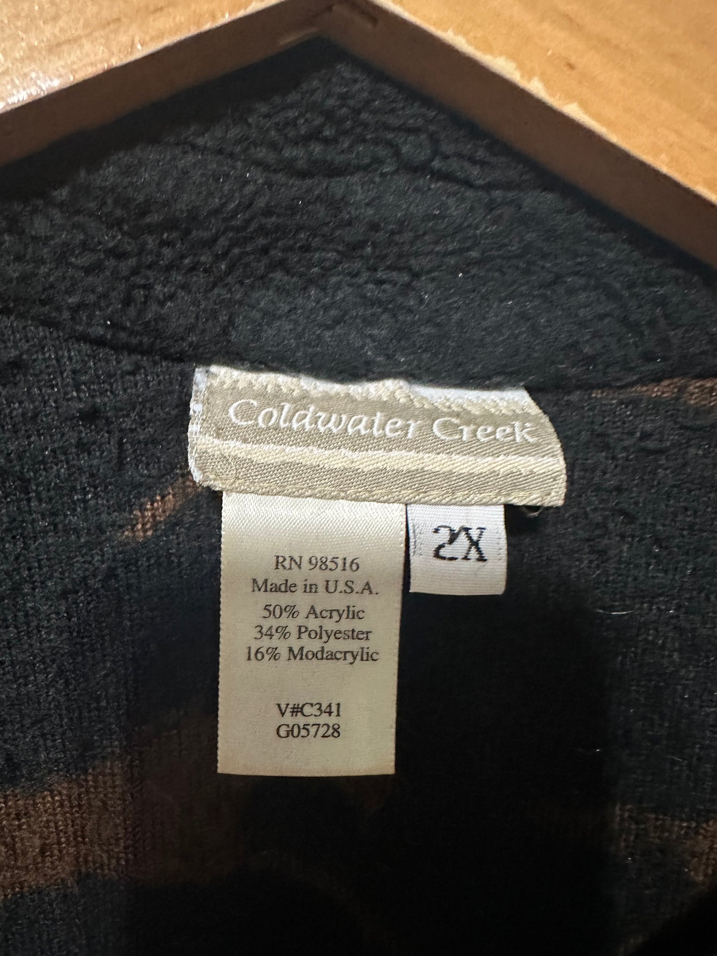 VINTAGE Coldwater Creek Horse Sherpa Feece Shacket | 2X