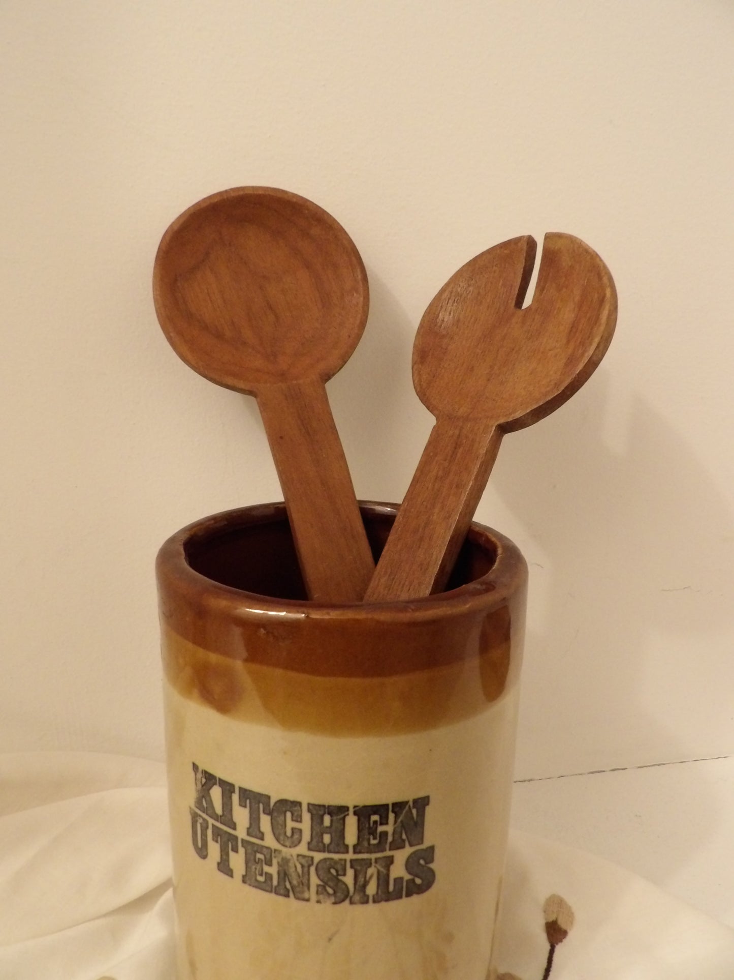 VINTAGE Wooden Salad Servers