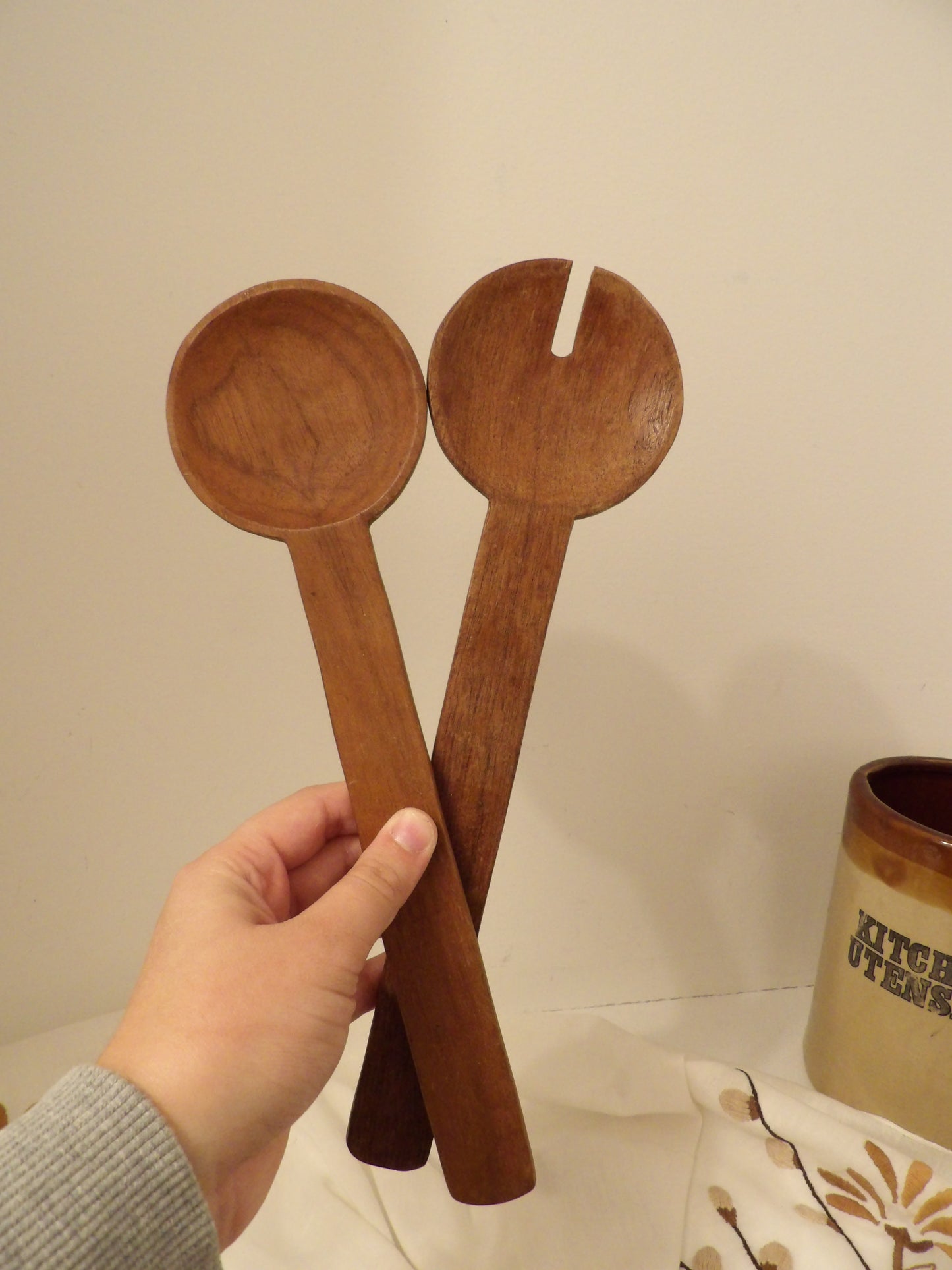 VINTAGE Wooden Salad Servers