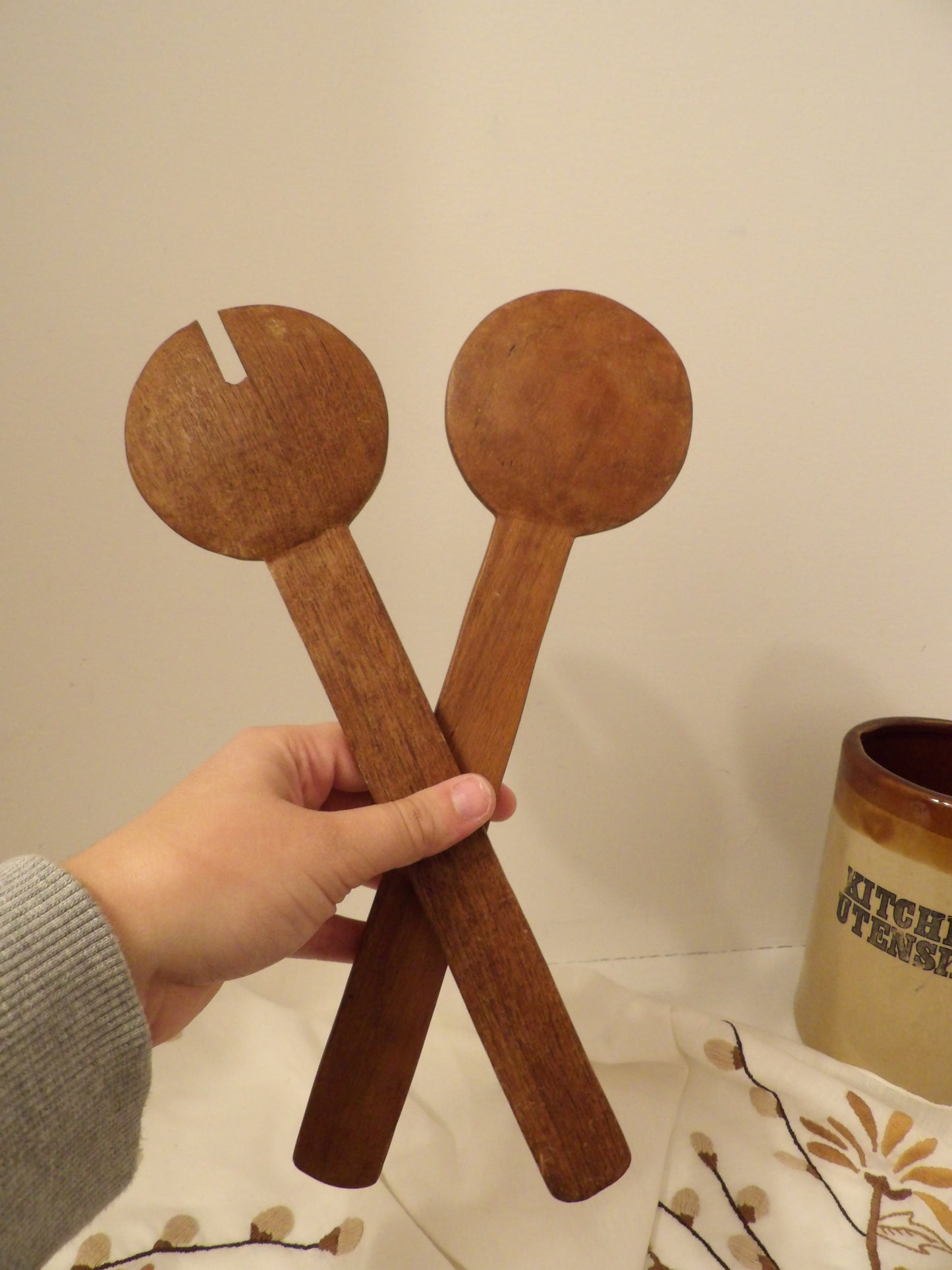 VINTAGE Wooden Salad Servers