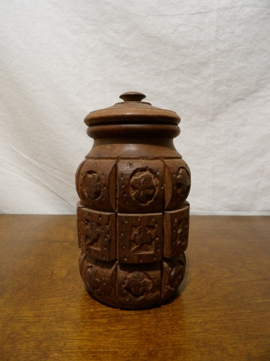 VINTAGE Etched Wood Container