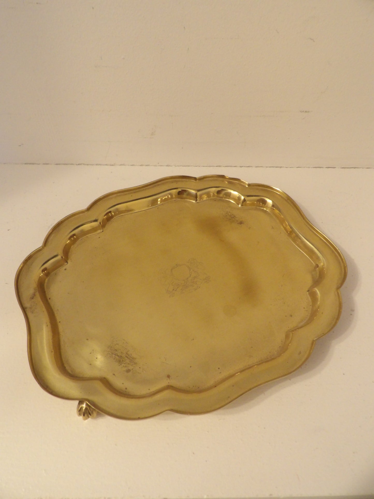 VINTAGE Brass Footed Catch All Tray