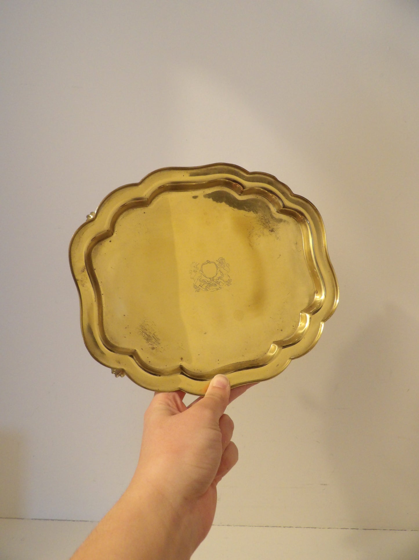 VINTAGE Brass Footed Catch All Tray