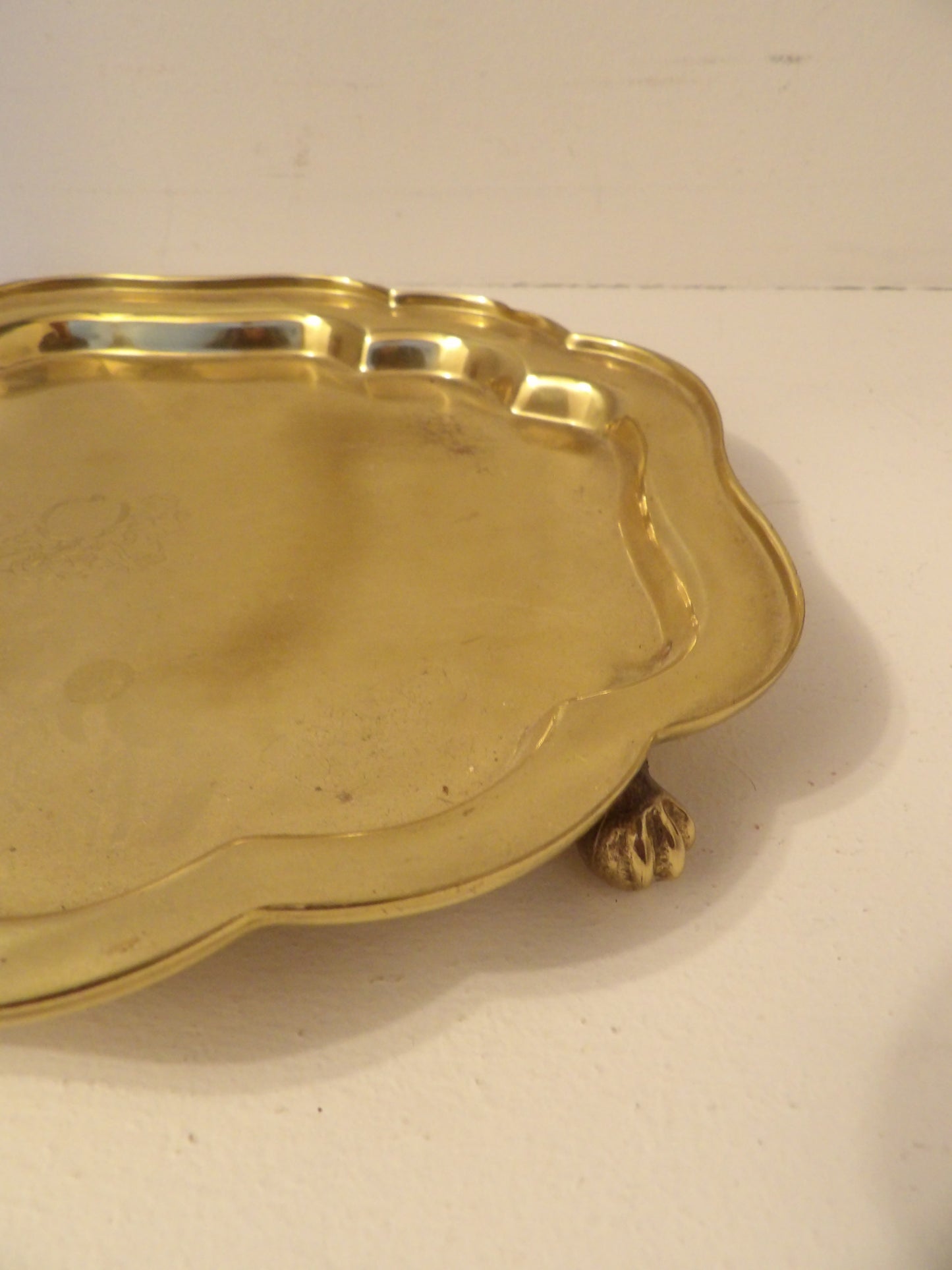 VINTAGE Brass Footed Catch All Tray