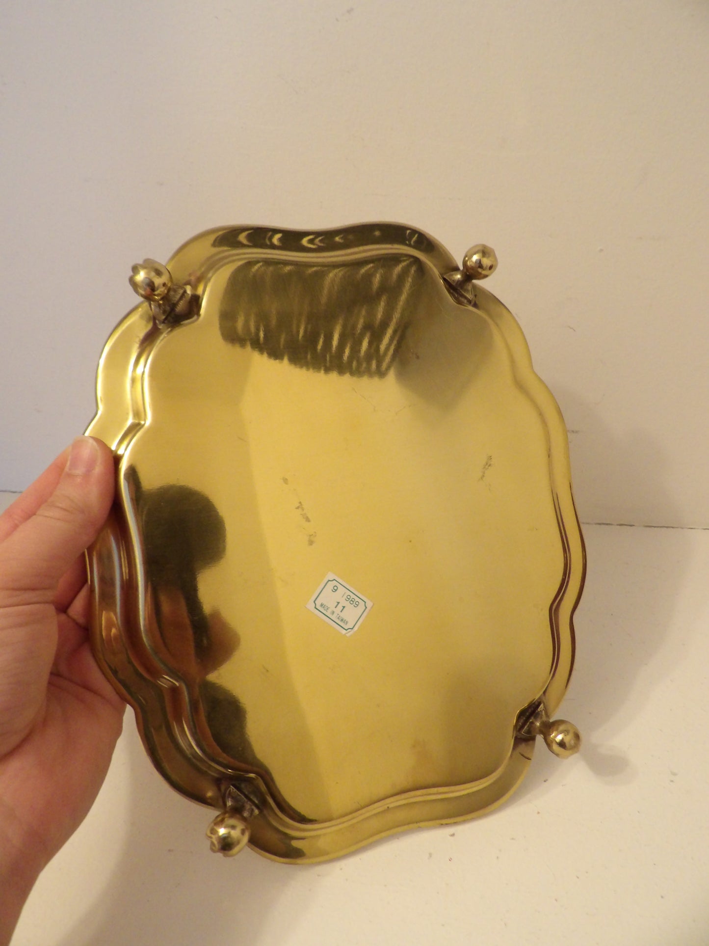 VINTAGE Brass Footed Catch All Tray