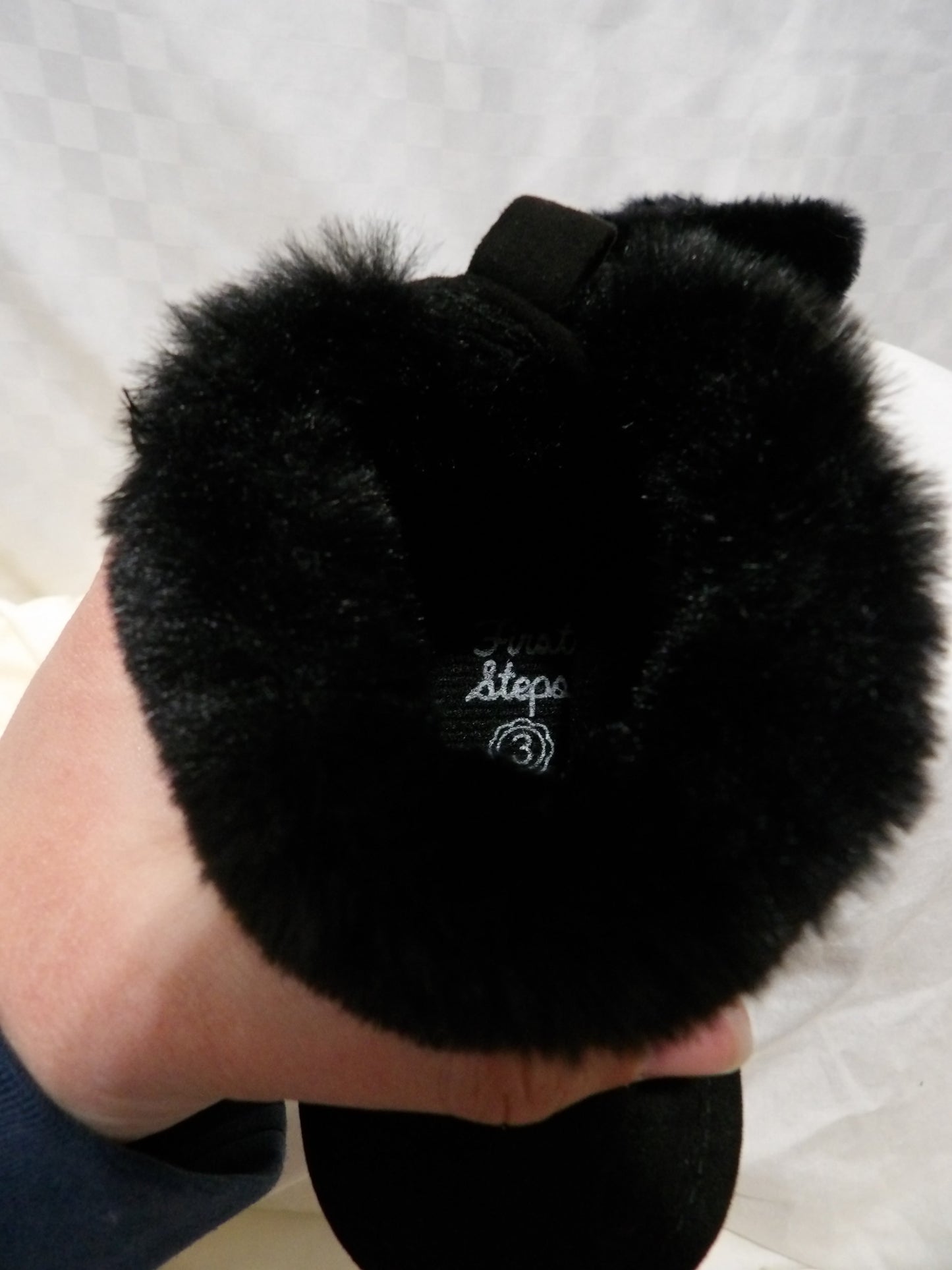 FIRST STEPS Black Faux Fur Boots | Girls' 3