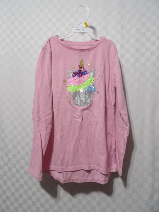 WONDER NATION Unicorn Cupcake Long Sleeve | Girls' S (6/6X)