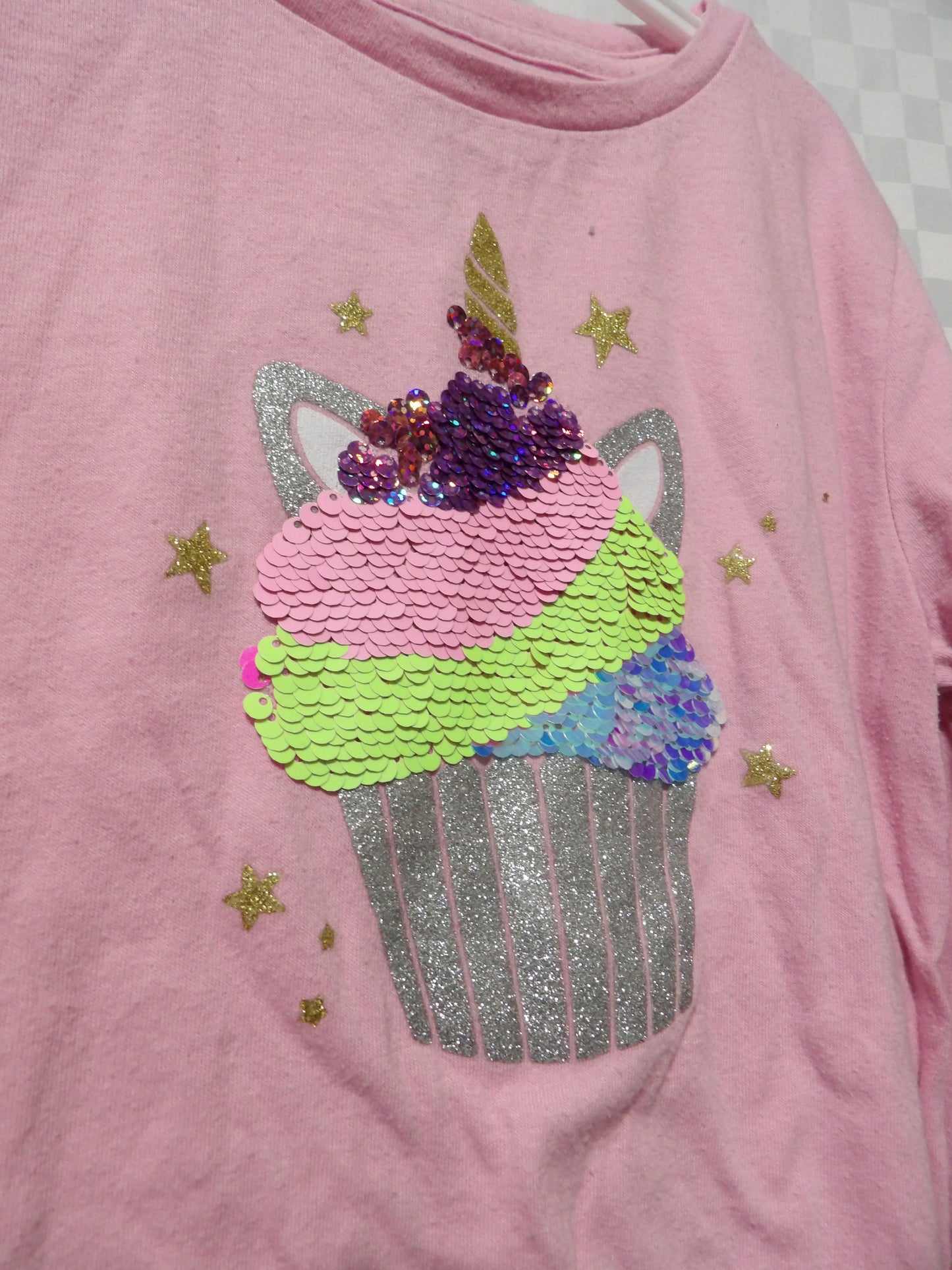 WONDER NATION Unicorn Cupcake Long Sleeve | Girls' S (6/6X)