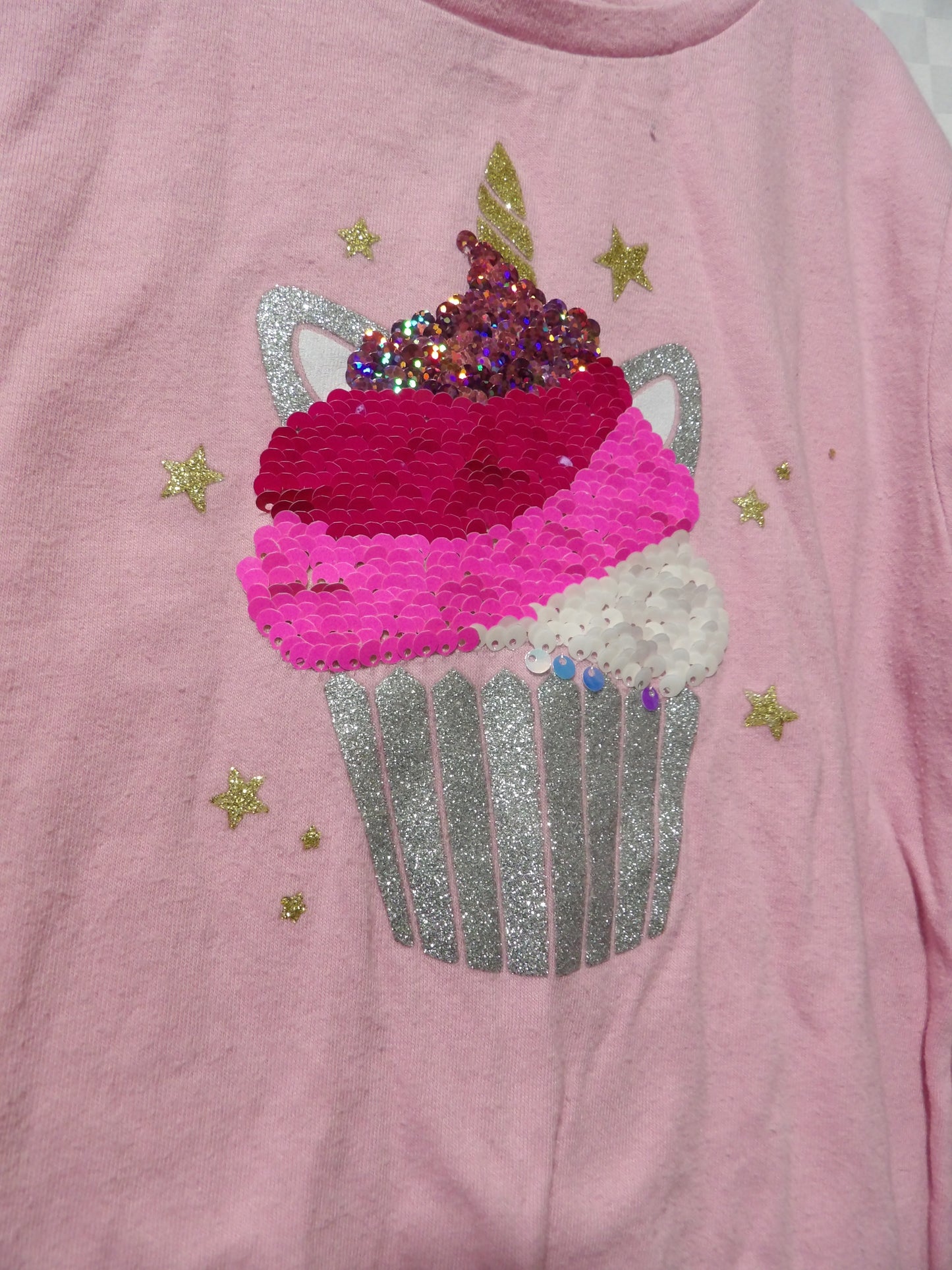 WONDER NATION Unicorn Cupcake Long Sleeve | Girls' S (6/6X)