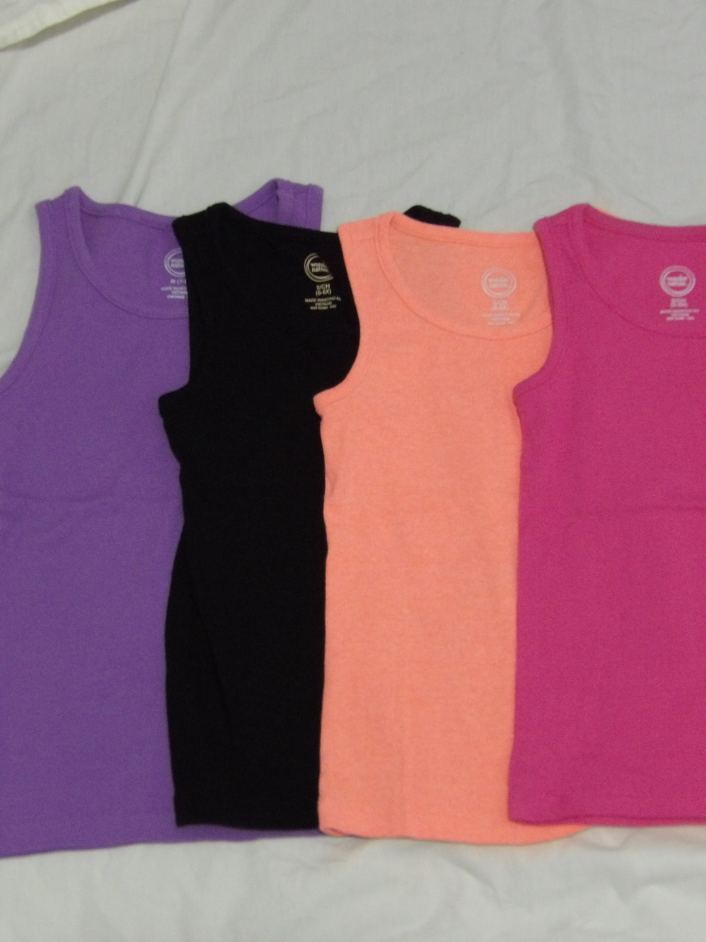 WONDER NATION Bundle of 4 Ribbed Tank Tops | Girls' S/M