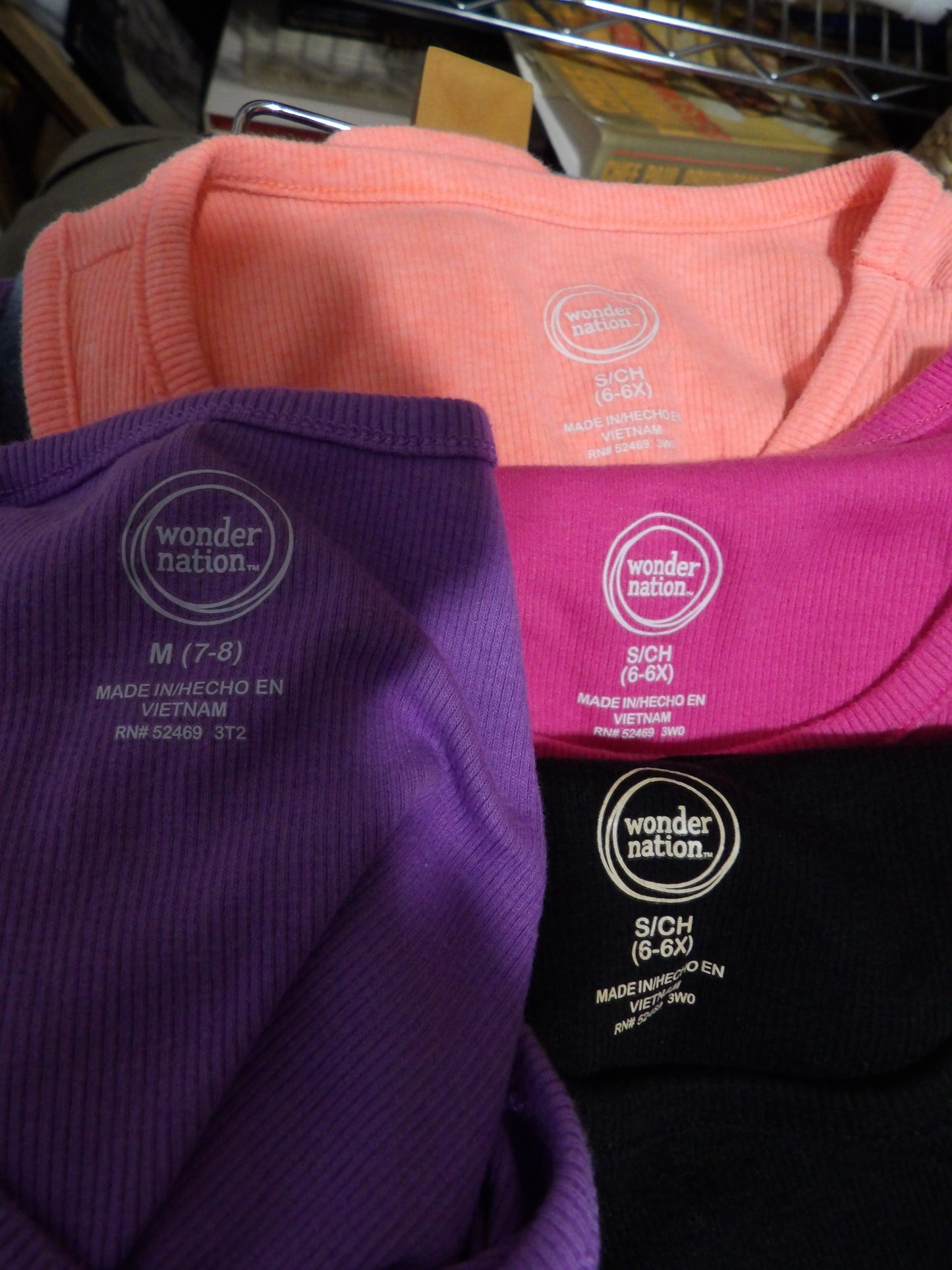 WONDER NATION Bundle of 4 Ribbed Tank Tops | Girls' S/M