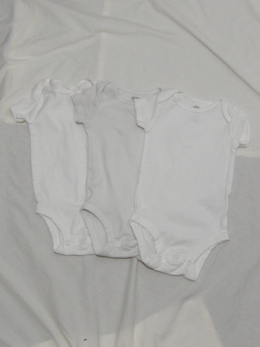 CHILD OF MINE CARTER'S Bundle of 3 Plain White Onesies | 3-6M