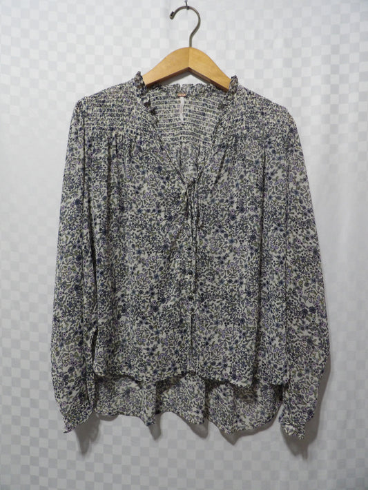 FREE PEOPLE Floral Smocked Blouse | S