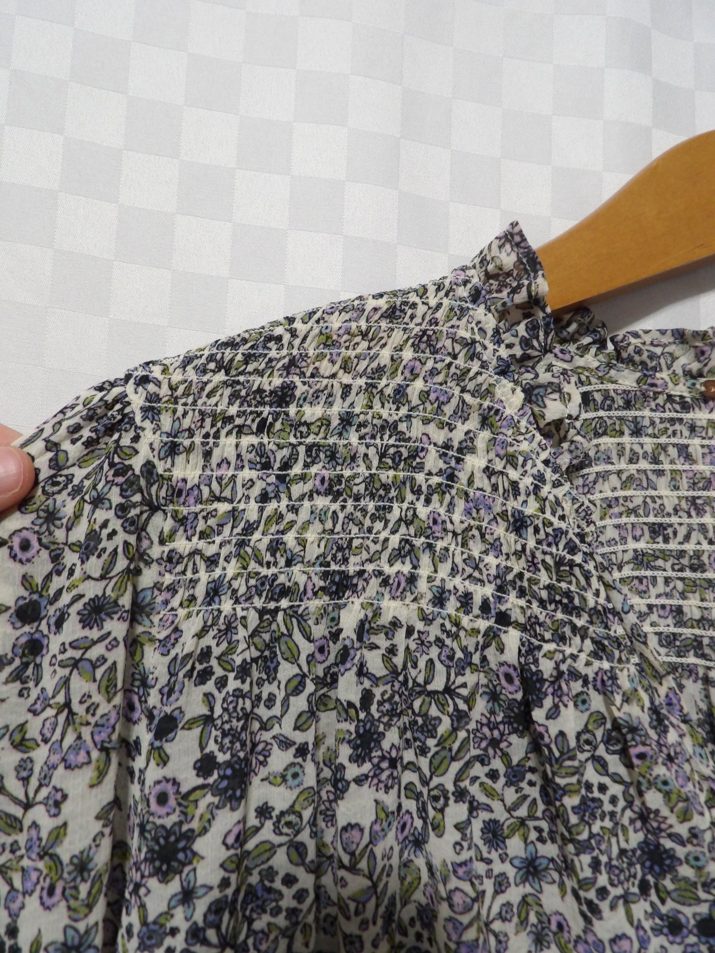 FREE PEOPLE Floral Smocked Blouse | S