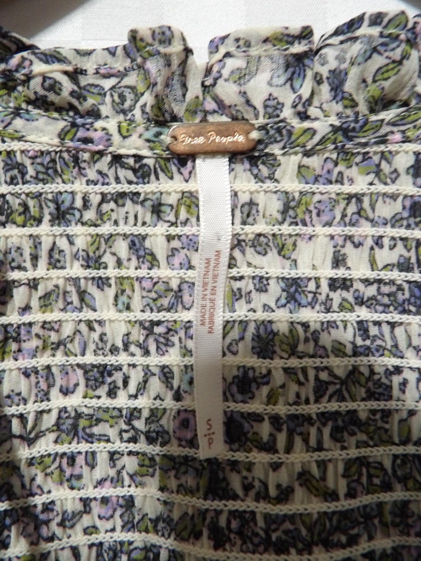 FREE PEOPLE Floral Smocked Blouse | S