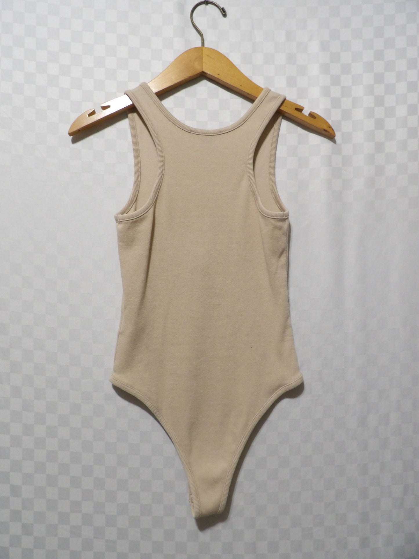 FOREVER 21 Beige Ribbed Bodysuit | M
