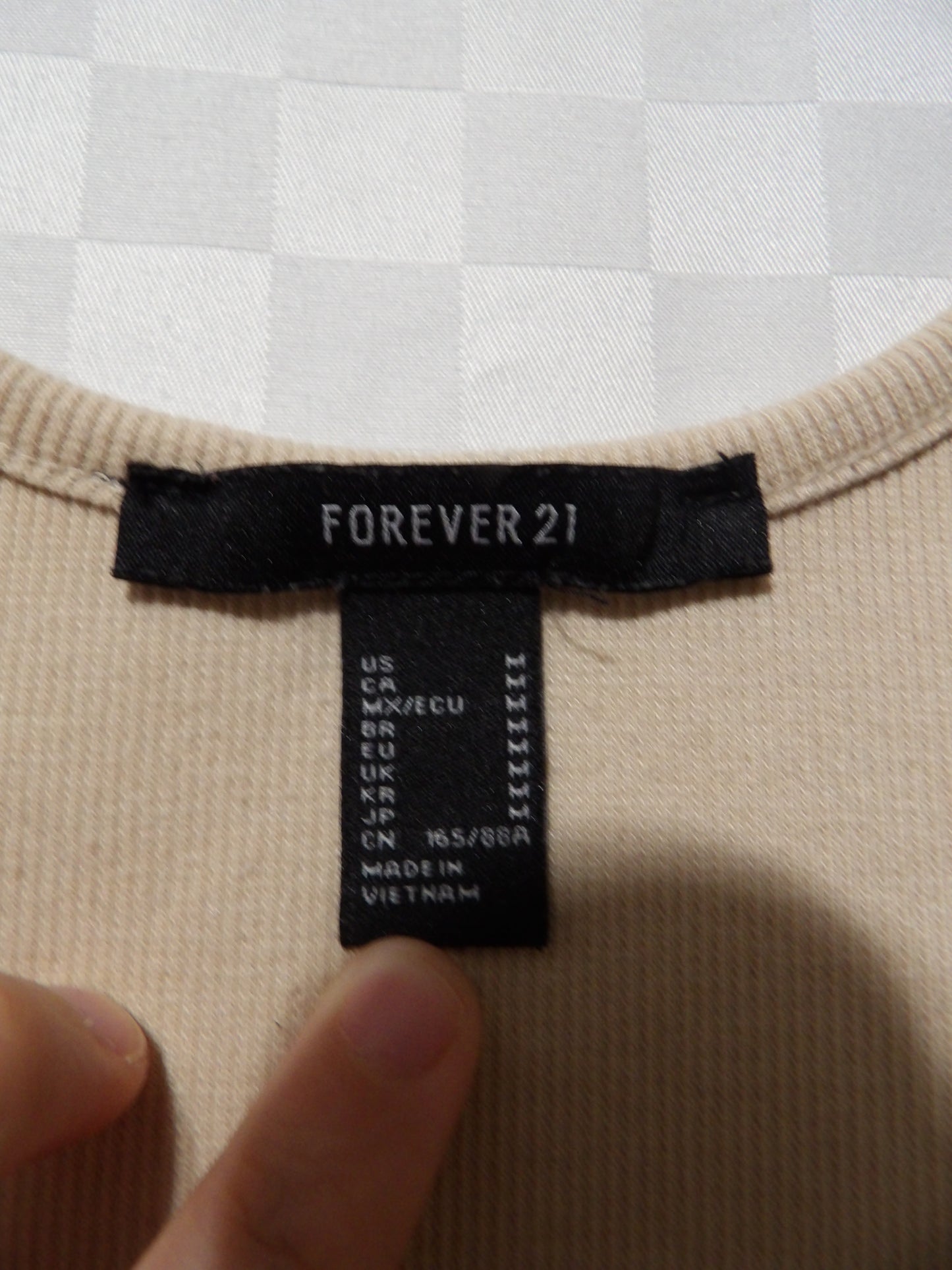 FOREVER 21 Beige Ribbed Bodysuit | M