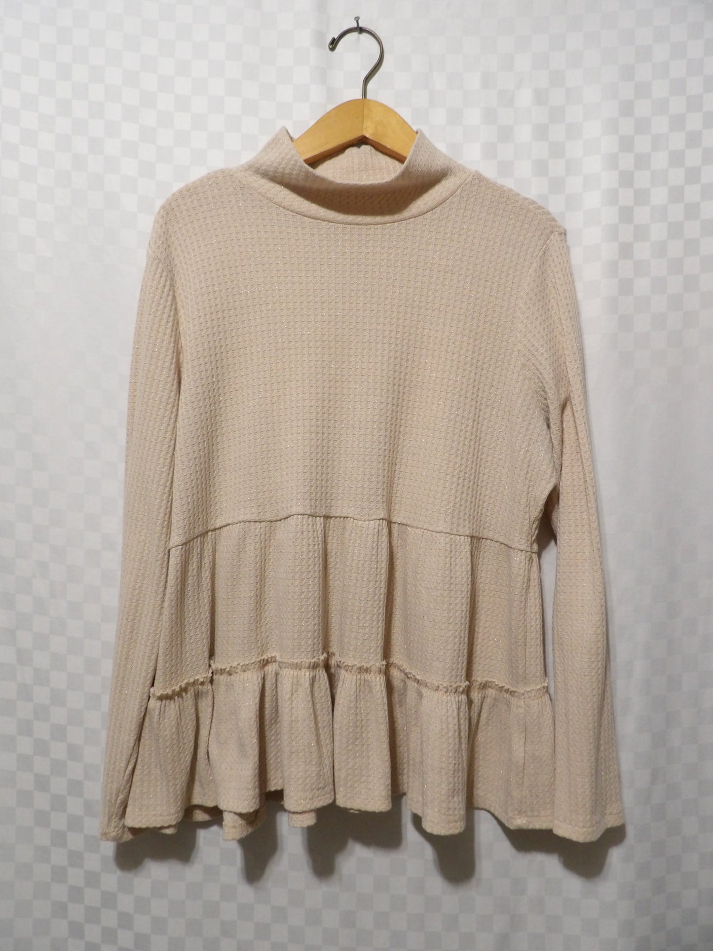 LAUREN CONRAD Mock Neck Flowy Long Sleeve Blouse | XXL