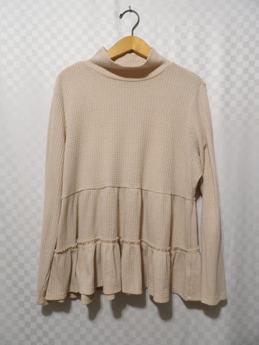 LAUREN CONRAD Mock Neck Flowy Long Sleeve Blouse | XXL