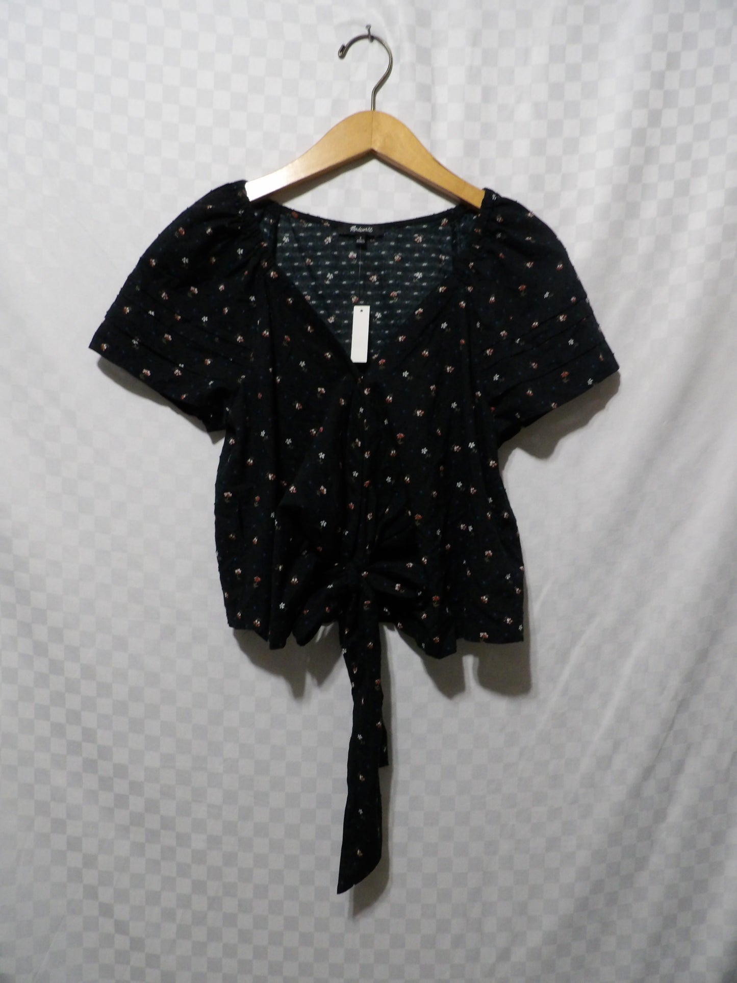 MADEWELL Floral Tie Front Blouse NWT | S