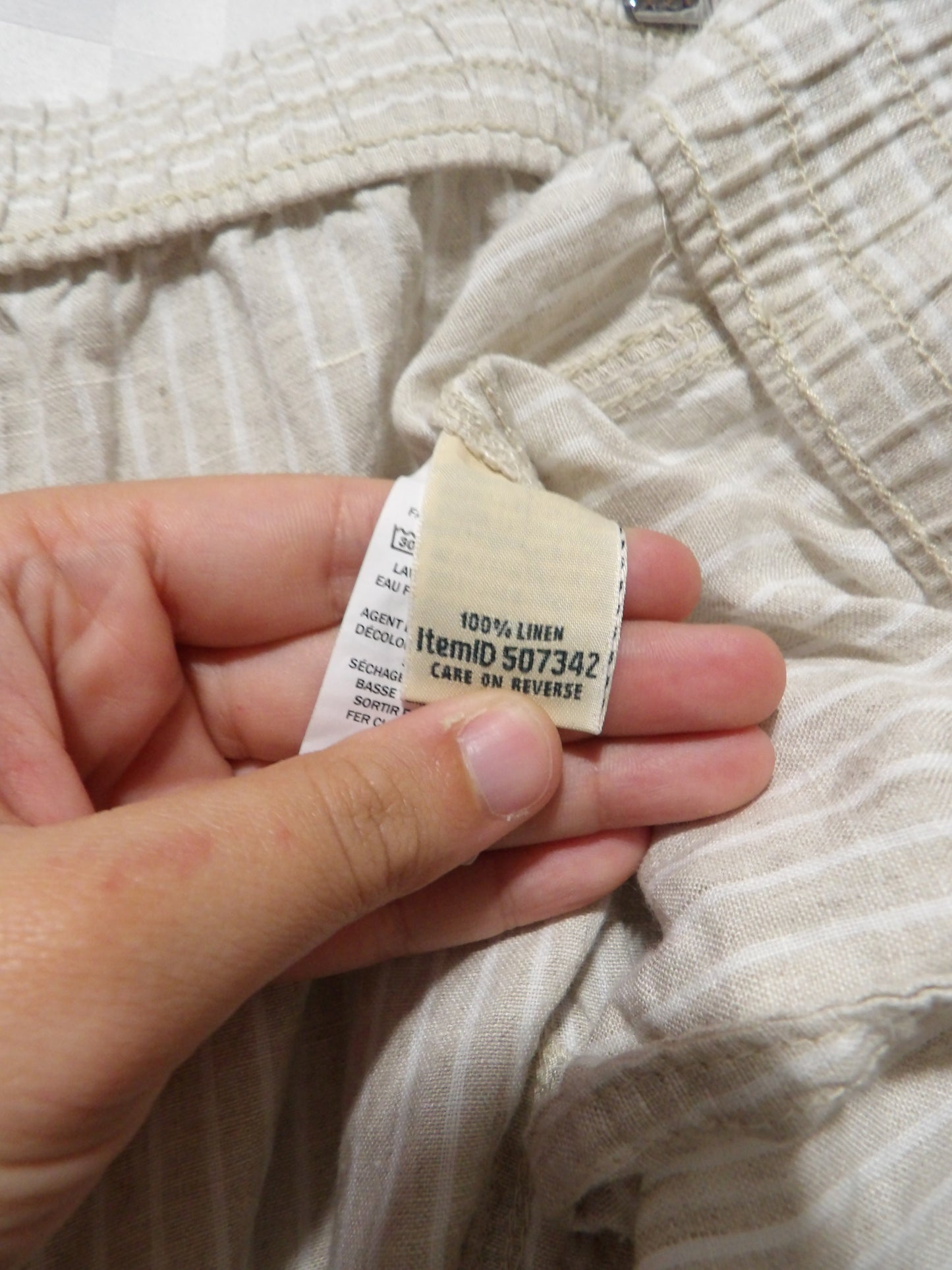 L.L. Bean Striped Linen Pants | 18