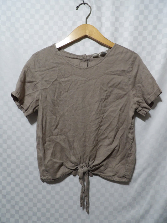 ARTISAN NY Linen Cropped Blouse | S