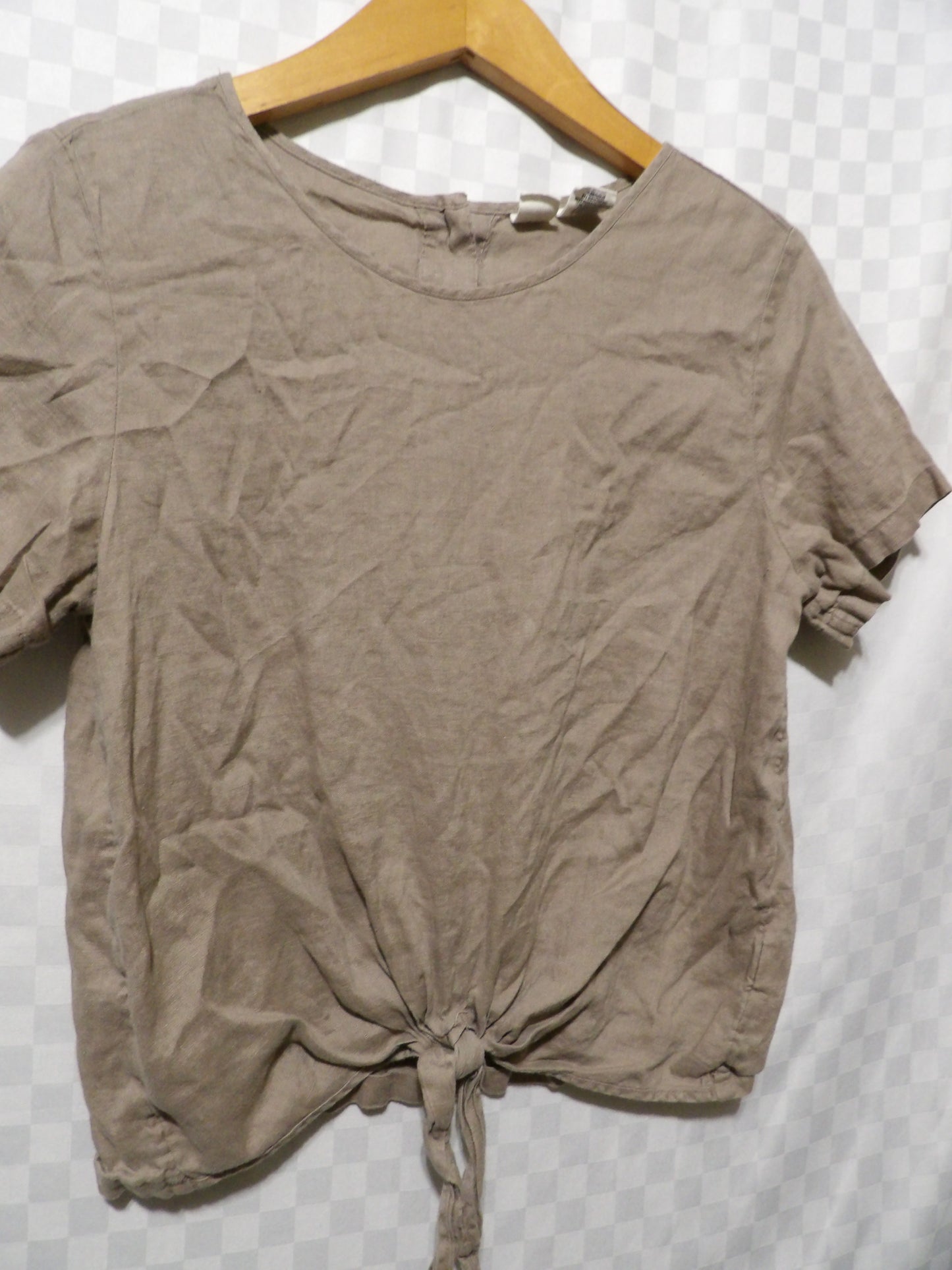 ARTISAN NY Linen Cropped Blouse | S