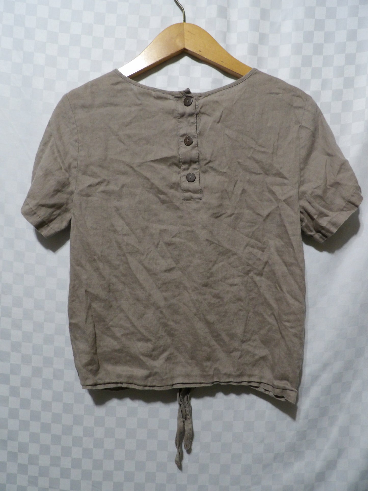 ARTISAN NY Linen Cropped Blouse | S