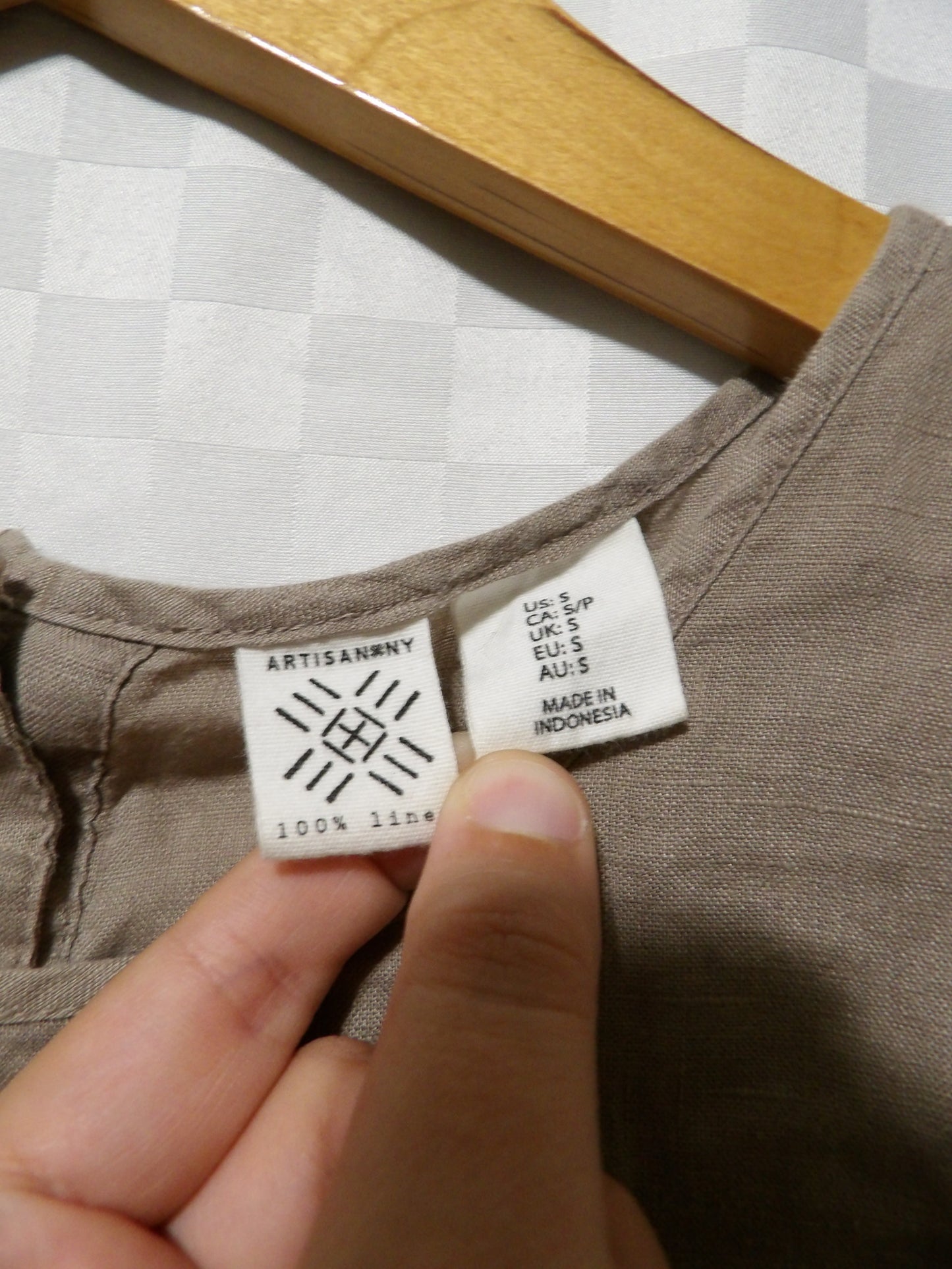 ARTISAN NY Linen Cropped Blouse | S