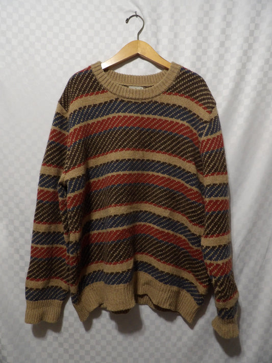 L.L.Bean Lambs' Wool Striped Sweater | XXL-Reg