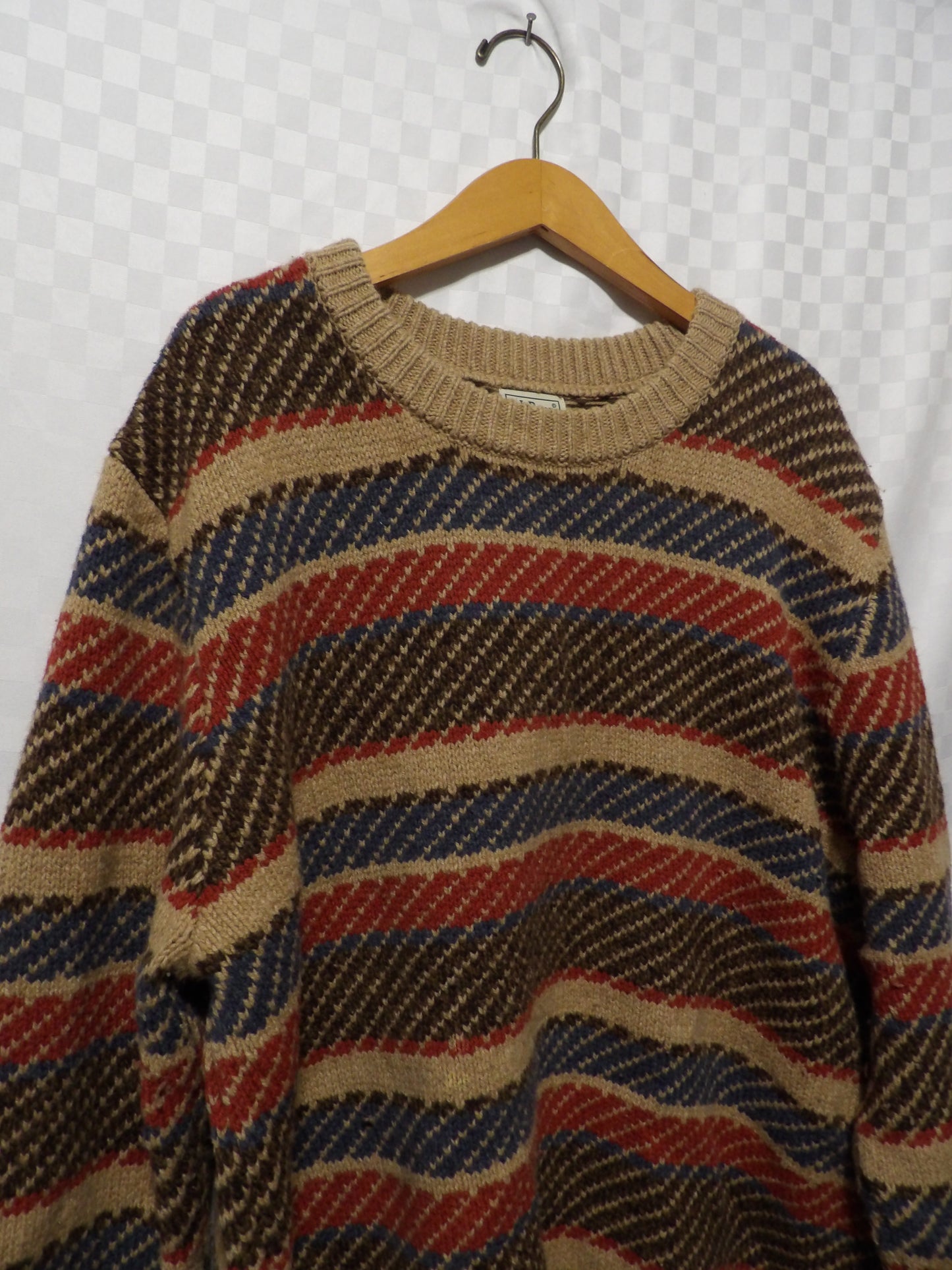 L.L.Bean Lambs' Wool Striped Sweater | XXL-Reg