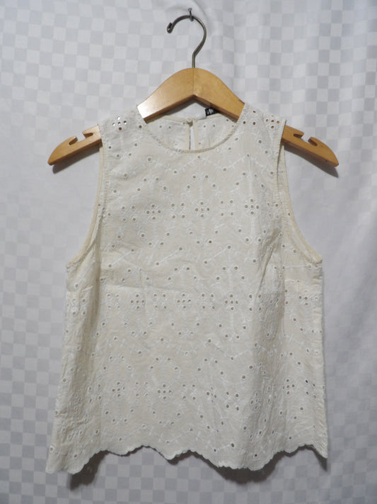 ZARA Embroidered Tank Top | S