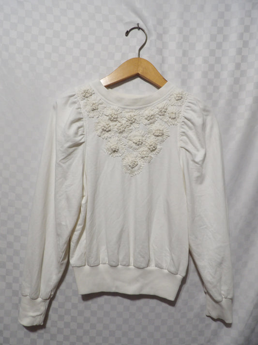 ANTHROPOLOGIE White Statement Sweater | XS