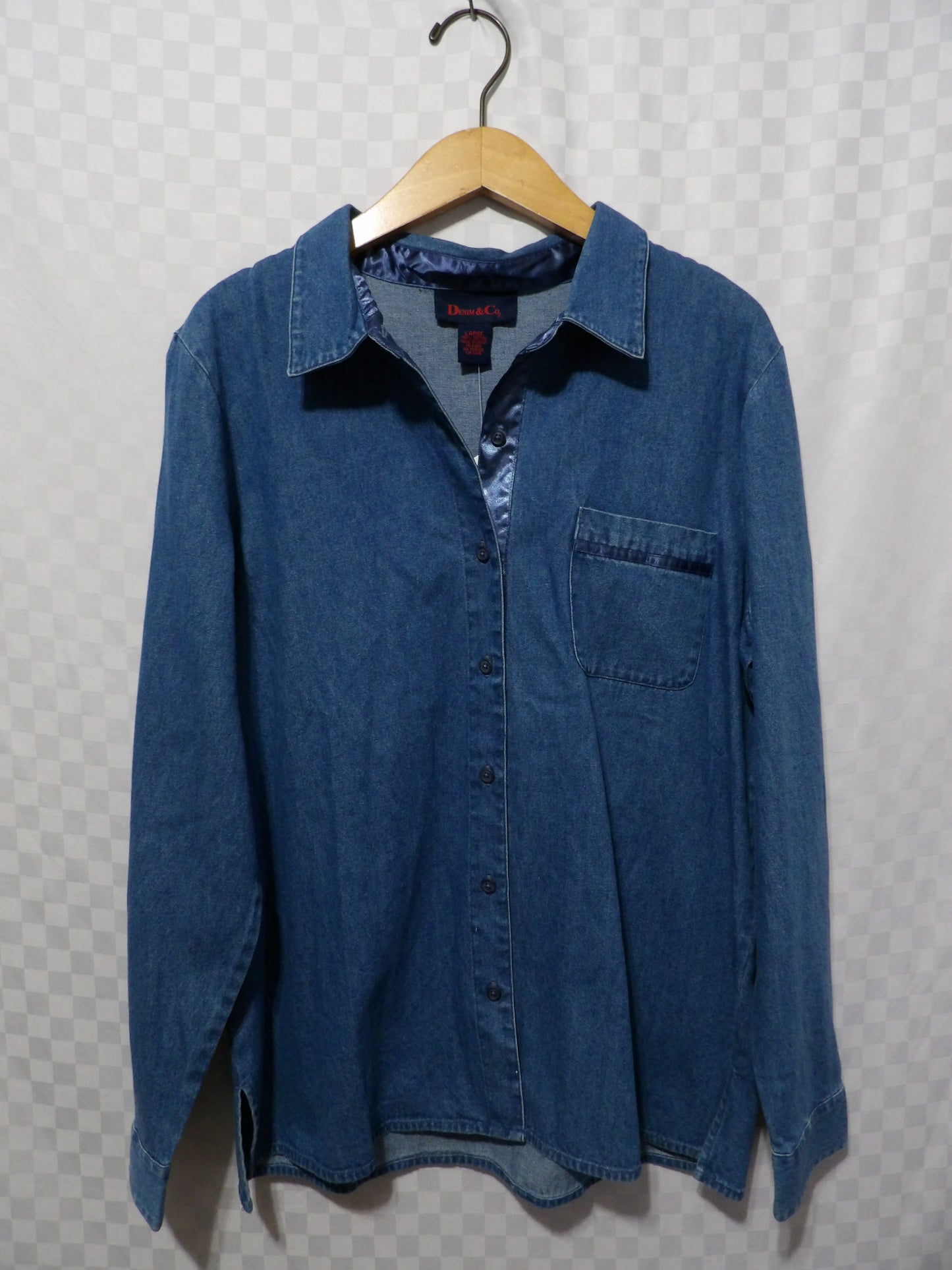DENIM&CO. Denim Button Up | L