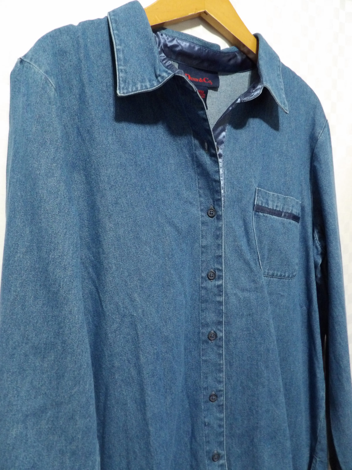 DENIM&CO. Denim Button Up | L