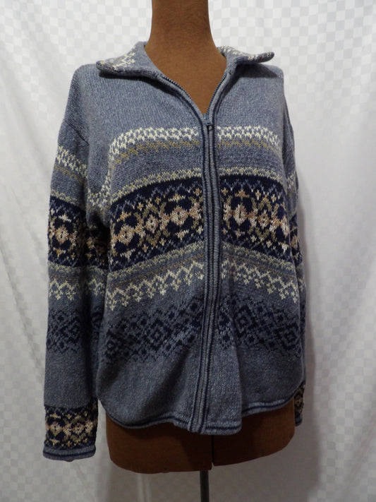 HEIRLOOM COLLECTIBLES Vintage Fair Isle Zip Sweater | M