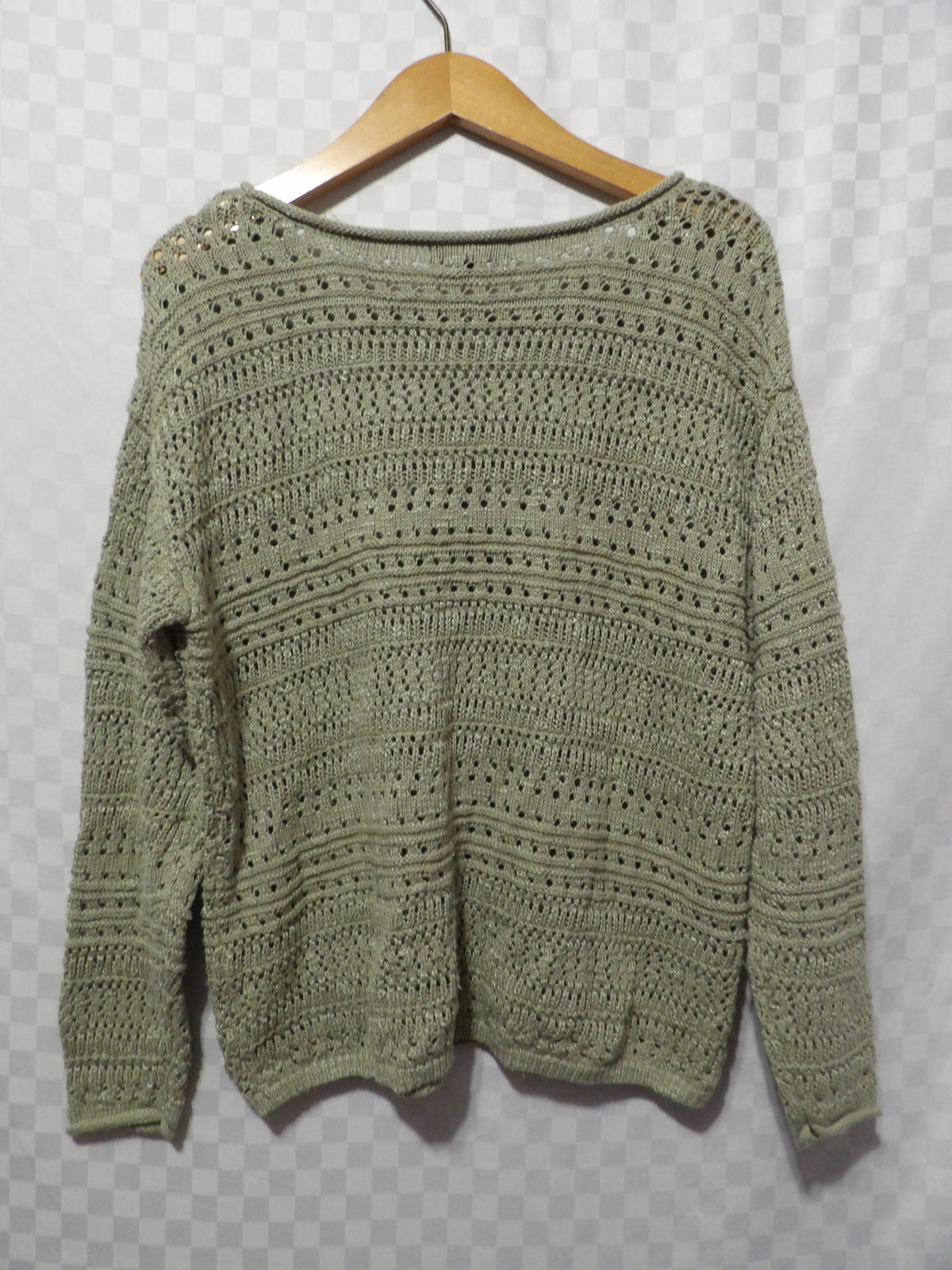FRYE Drop Shoulder Pointelle Sweater | M