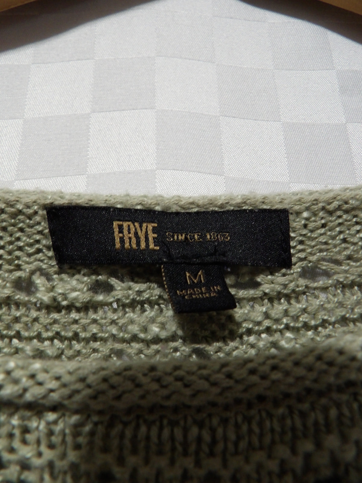 FRYE Drop Shoulder Pointelle Sweater | M