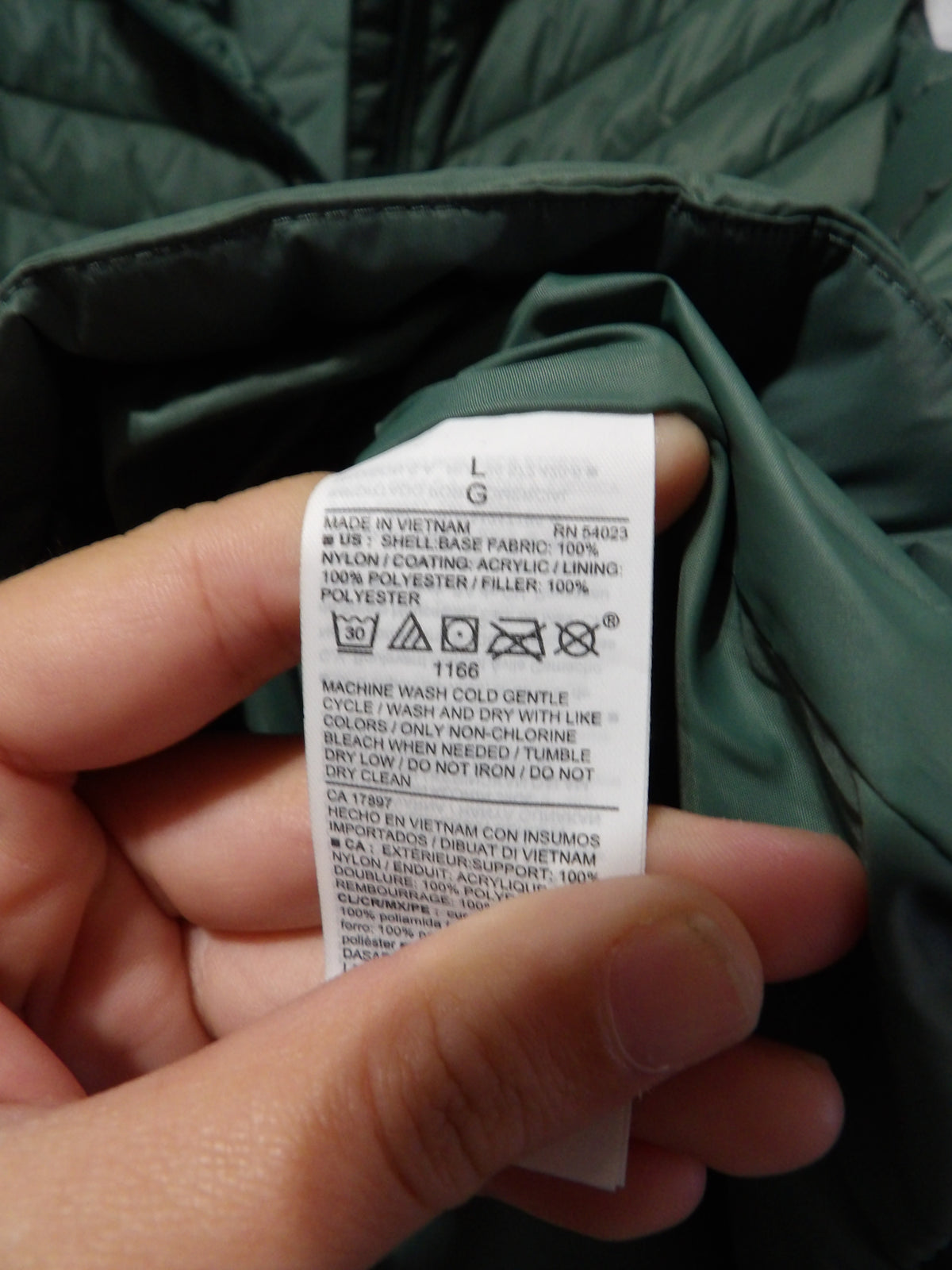 OLD NAVY ACTIVE Green Puffer Vest | L