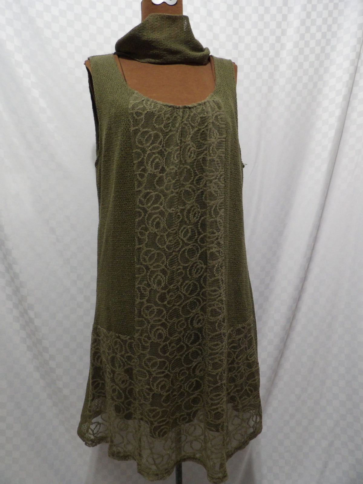 PERCH by Blu Pepper Dress w/ Attached Scarf | XL