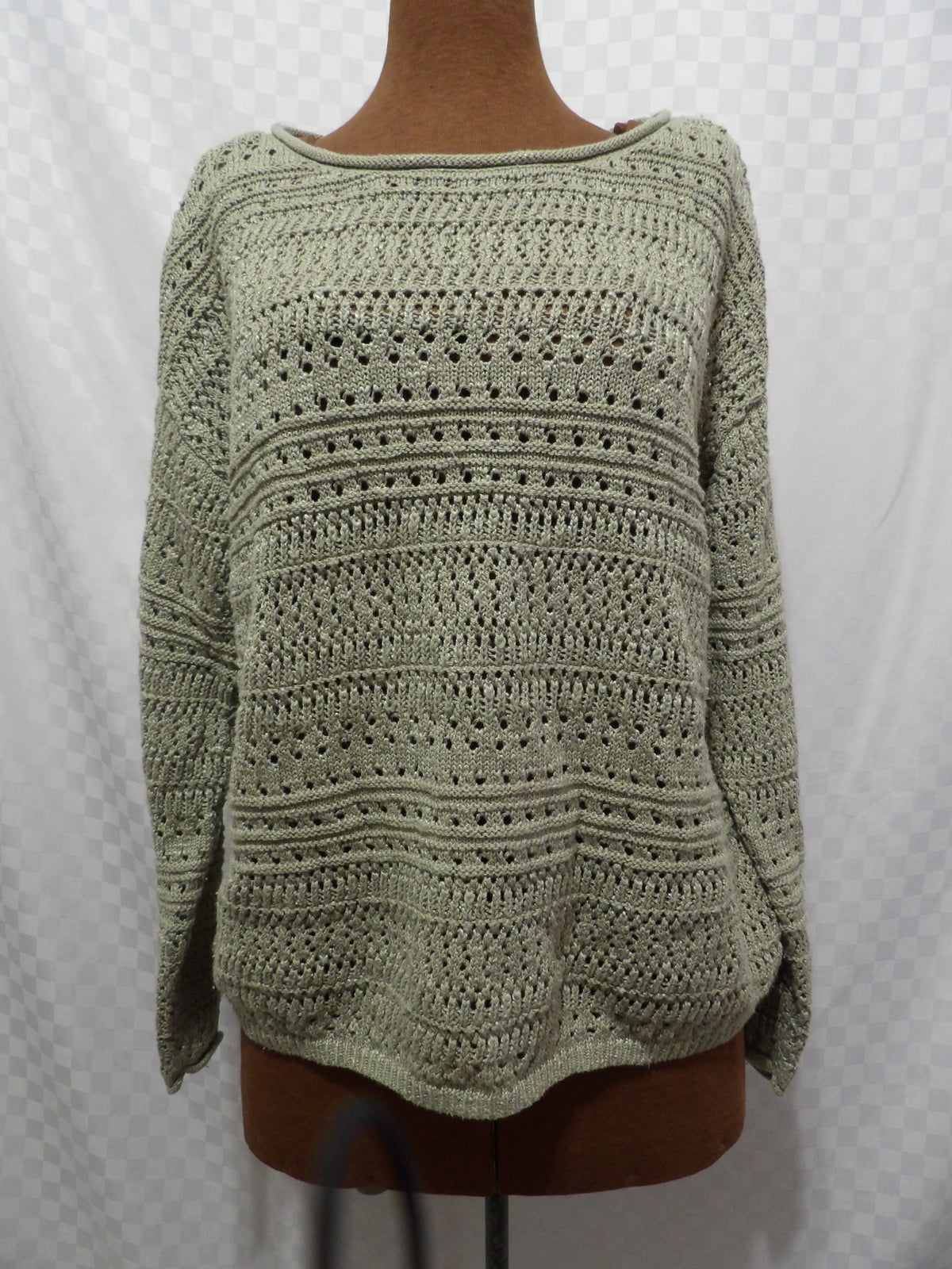 FRYE Drop Shoulder Pointelle Sweater | M