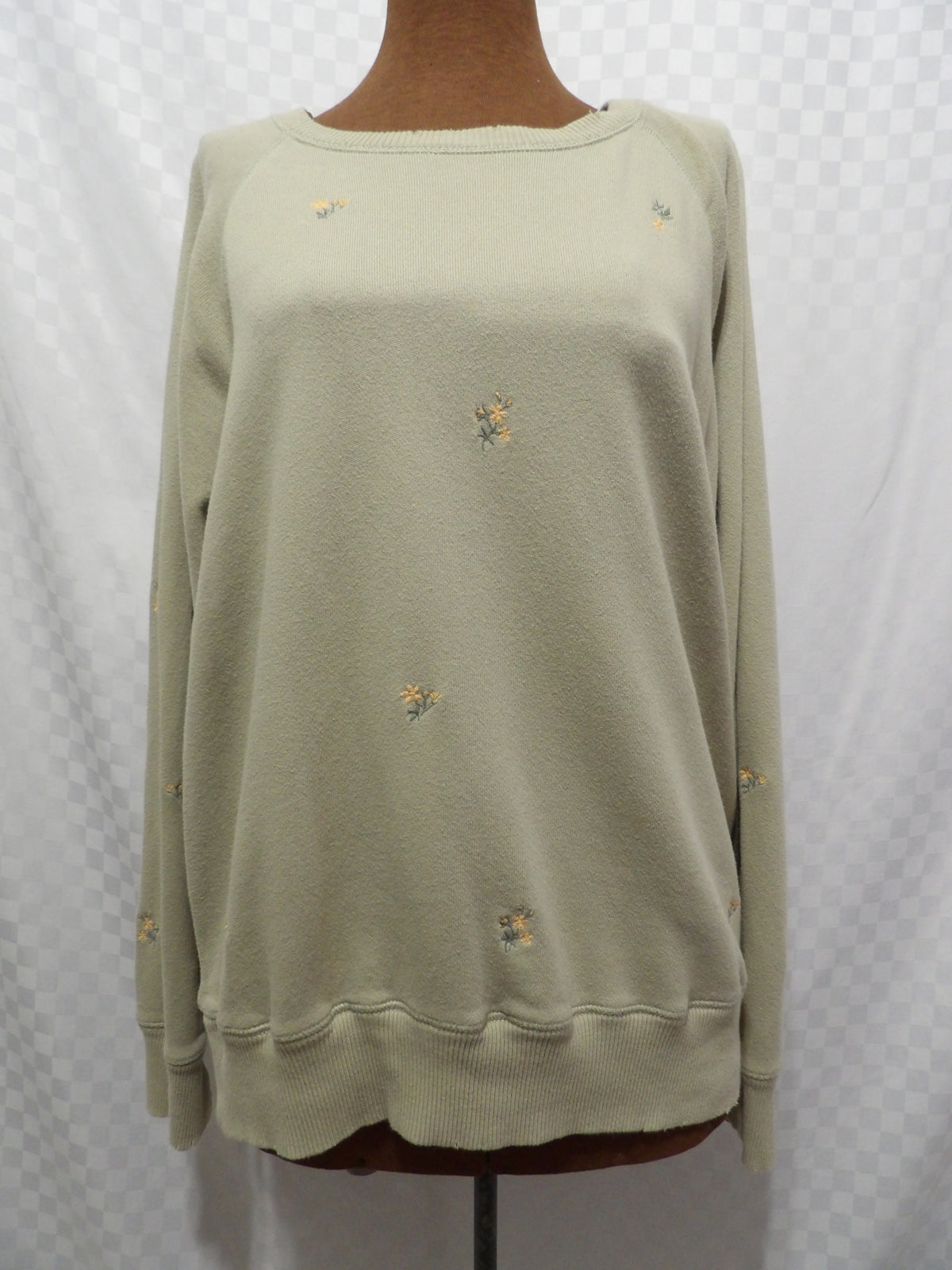 AERIE Embroidered Floral Crewneck | M