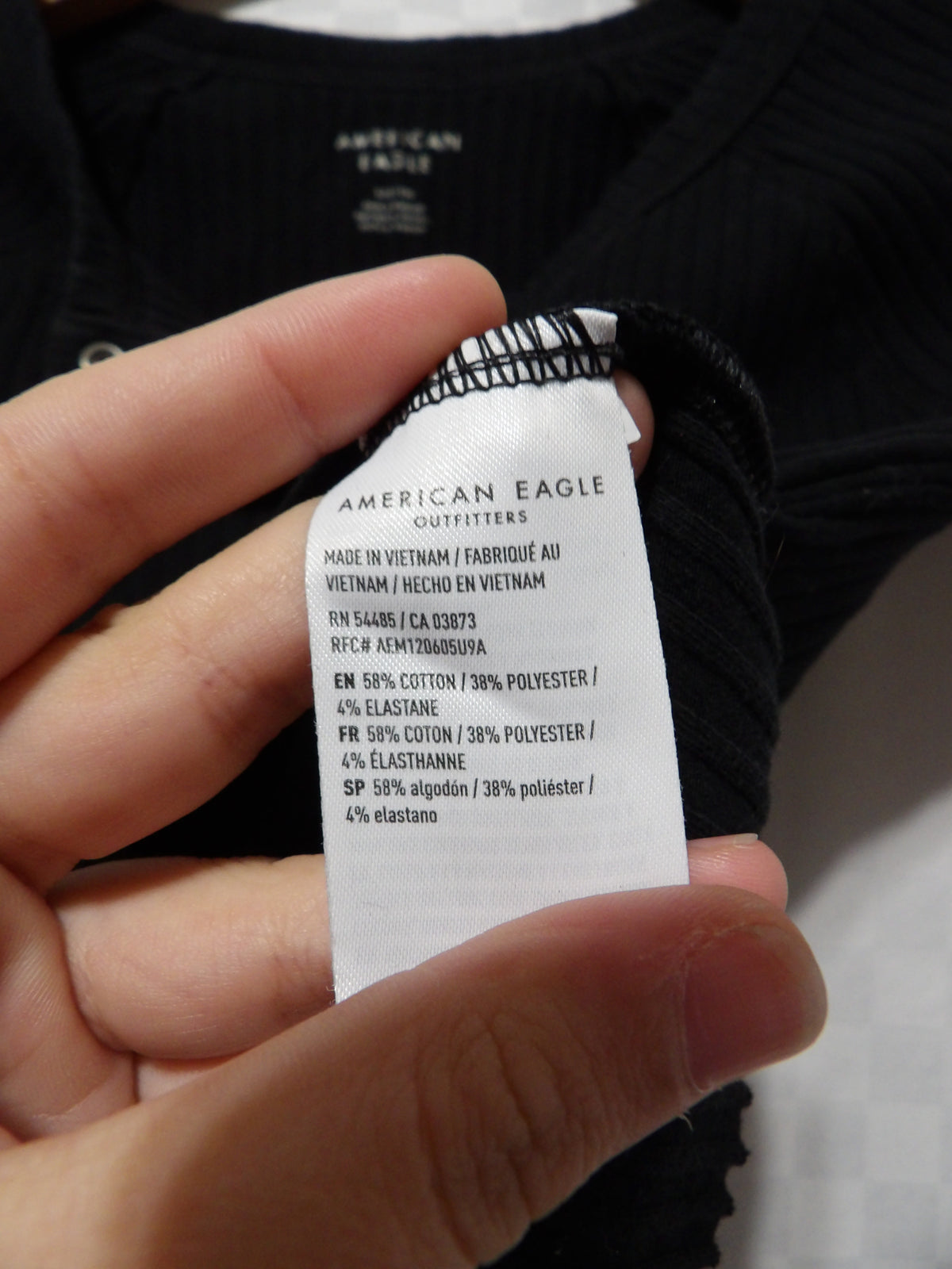 AMERICAN EAGLE Hey Baby Cropped Henley Tee | S