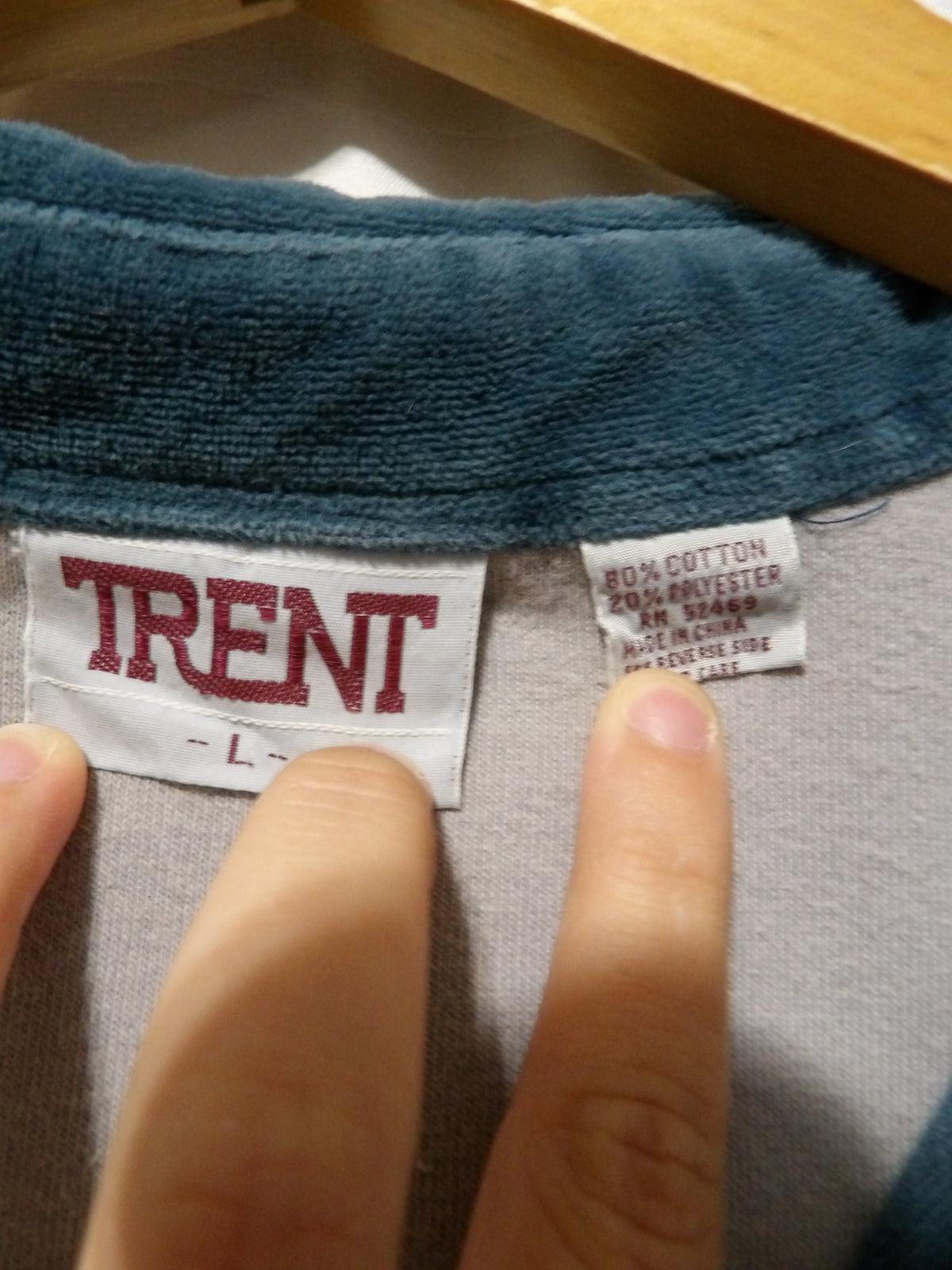 TRENT Vintage Velour Sweater | L